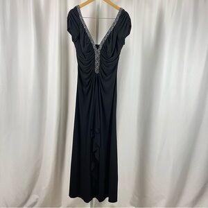 JS Boutique Black Maxi Dress with Silver Accents